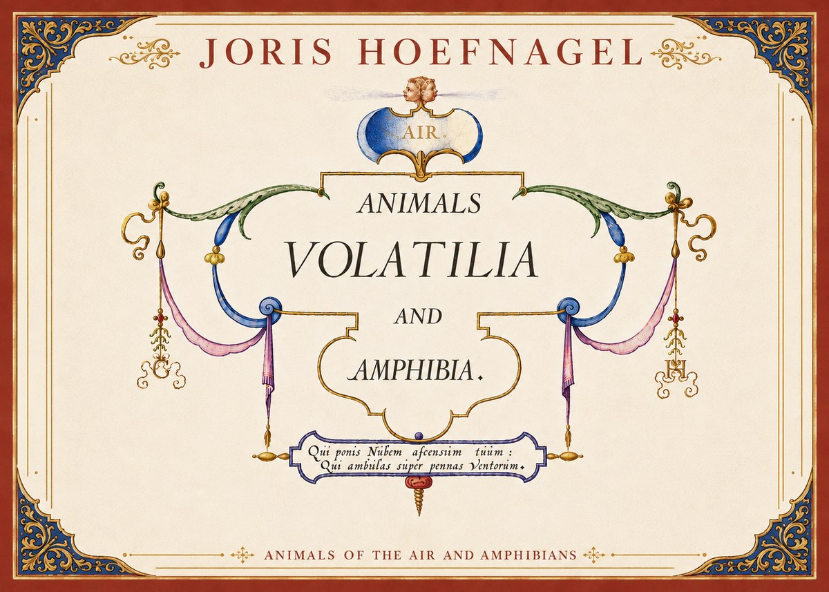 Joris Hoefnagel Animals Volatilia and Amphibia. No6 - Poster