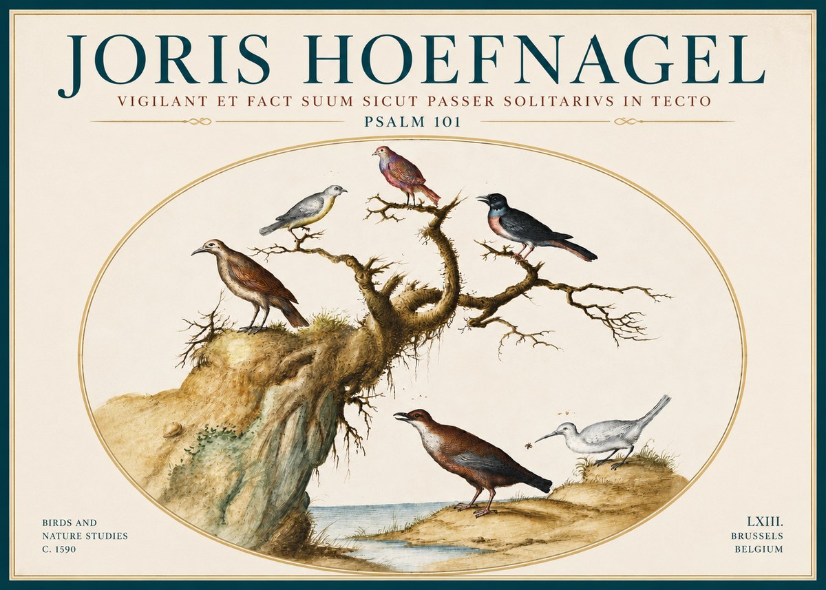 Joris Hoefnagel Vigilant Et Fact Suum Sicut Passer Solitarius in Tecto No6 - Poster