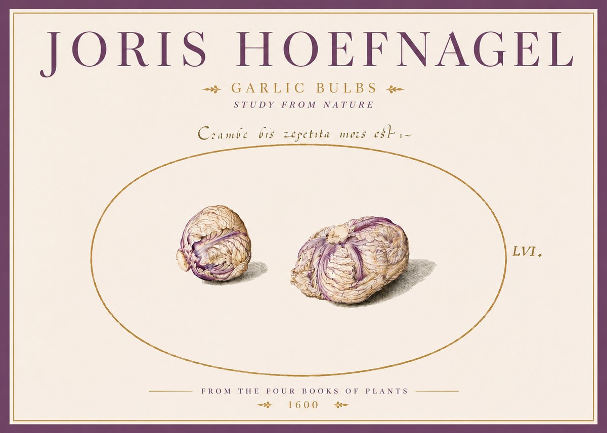 Joris Hoefnagel Garlic Bulbs Study from Nature No5 - Poster