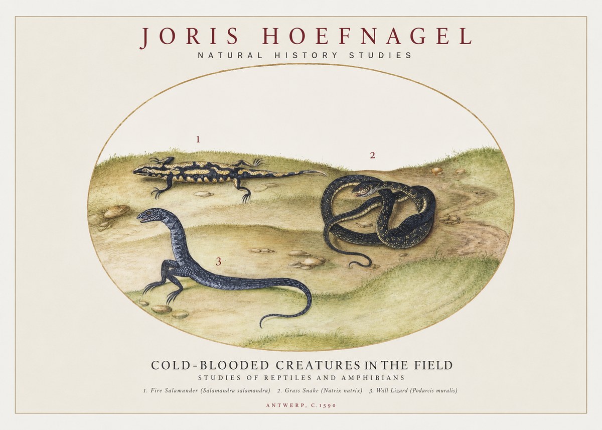 Joris Hoefnagel Cold-blooded Creatures in the Field No1 - Poster