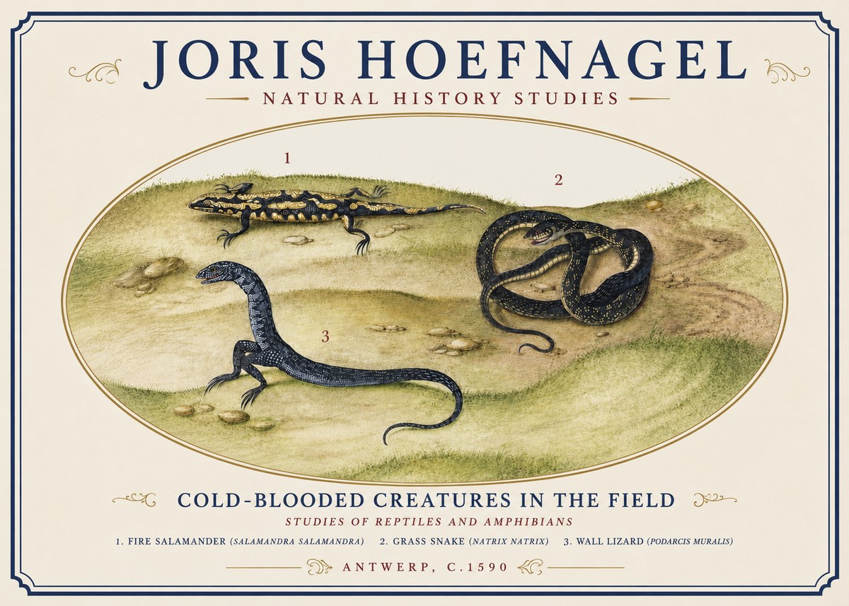 Joris Hoefnagel Cold-blooded Creatures in the Field No3 - Poster