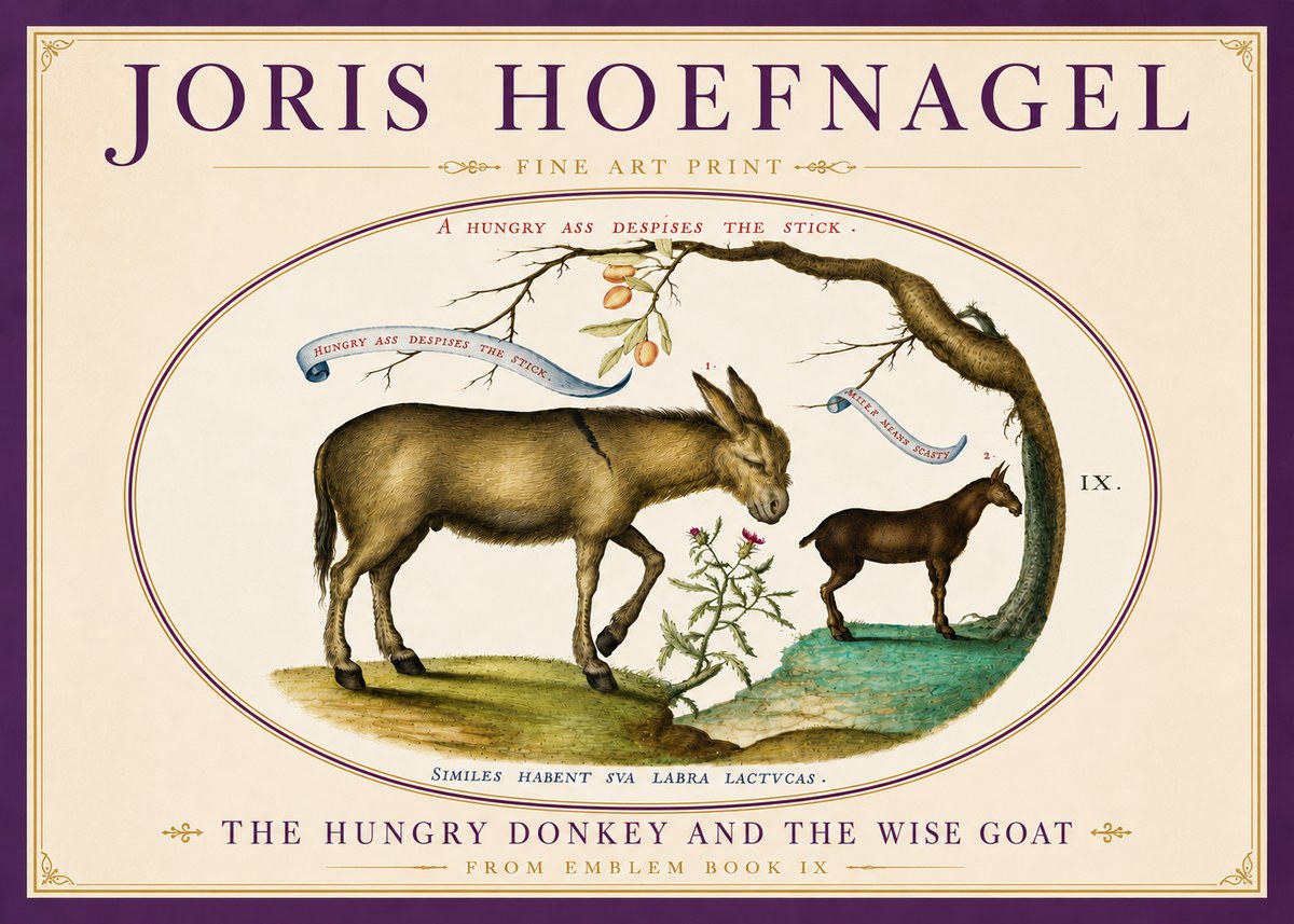 Joris Hoefnagel The Hungry Donkey and the Wise Goat No5 - Poster