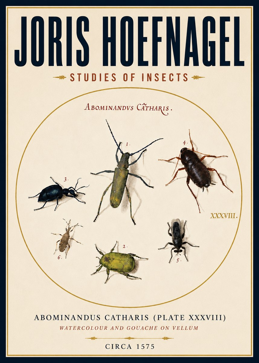 Joris Hoefnagel Abominandus Catharis (Plate Xxxviii) No4 - Poster