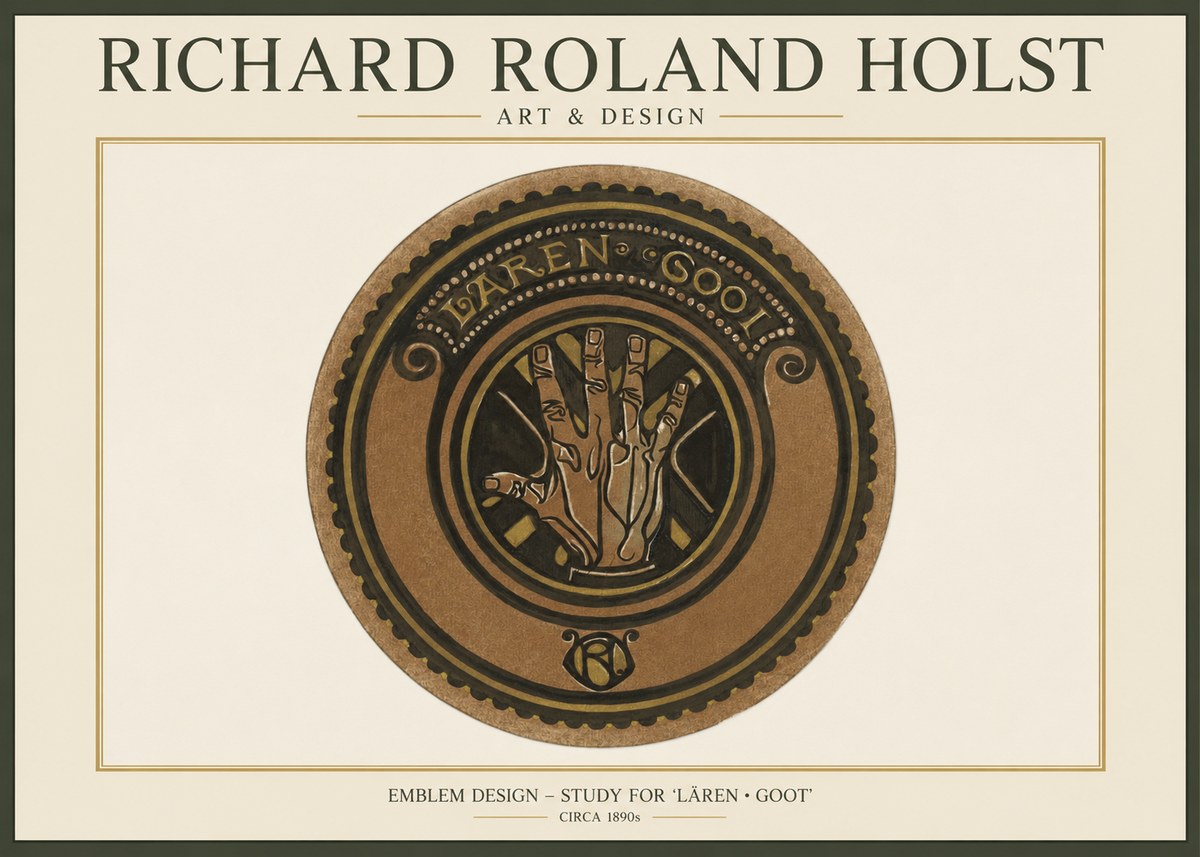 Richard Roland Holst Emblem Design – Study for 'Lären • Goot' No1 - Poster