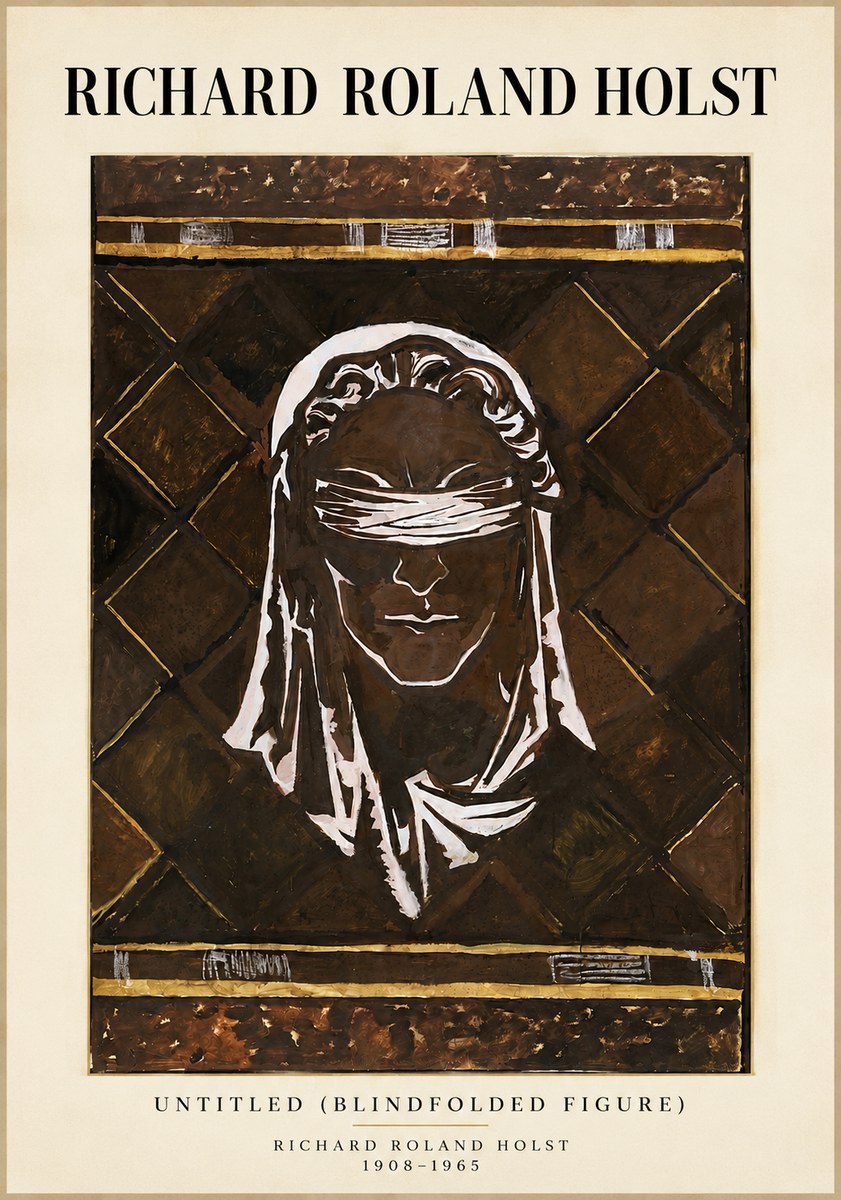 Richard Roland Holst Untitled (Blindfolded Figure) No4 - Poster