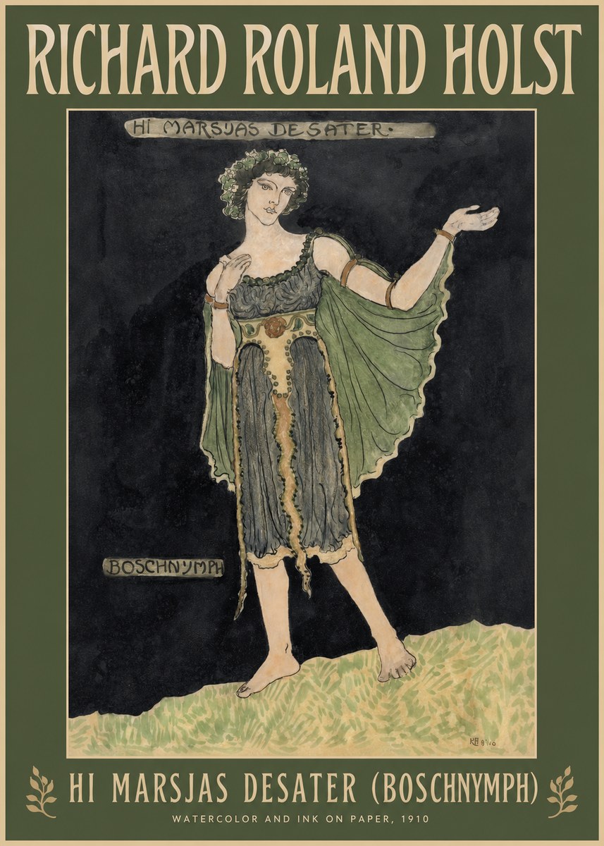 Richard Roland Holst Hi Marsjas Desater (Boschnymph) No2 - Poster
