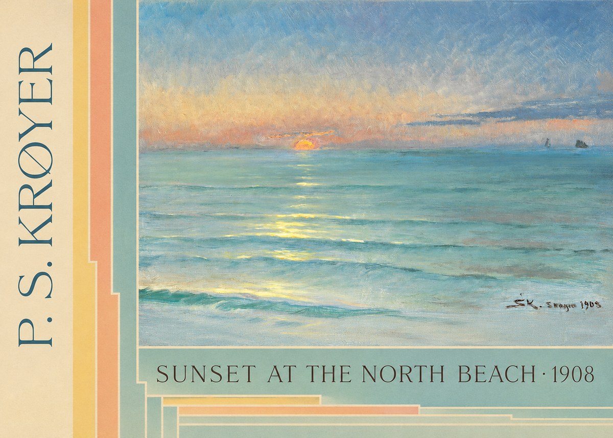 P.S. Krøyer Sunset at the North Beach No6 - Poster