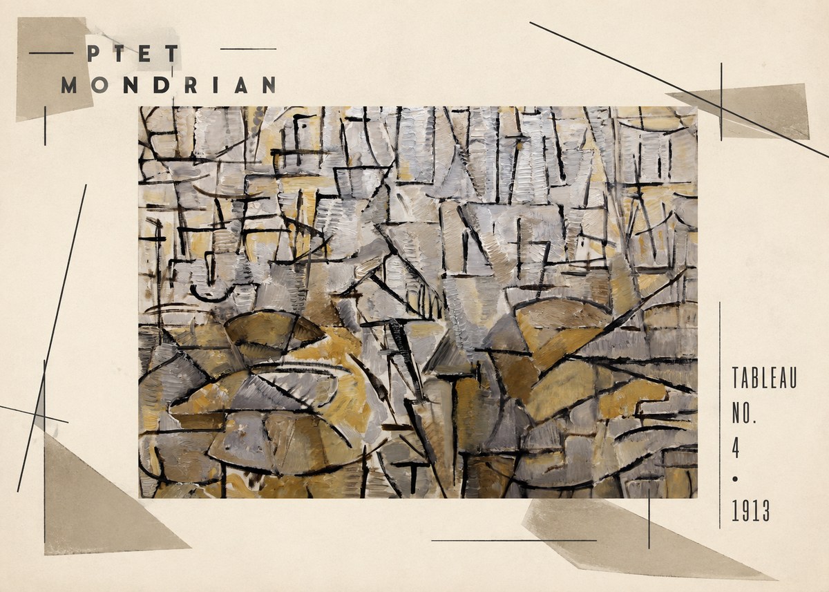 Piet Mondrian Tableau No. 4 No3 - Poster