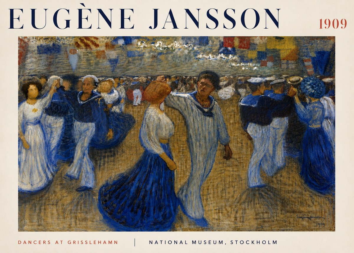 Eugène Jansson Dancers at Grisslehamn No6 - Poster