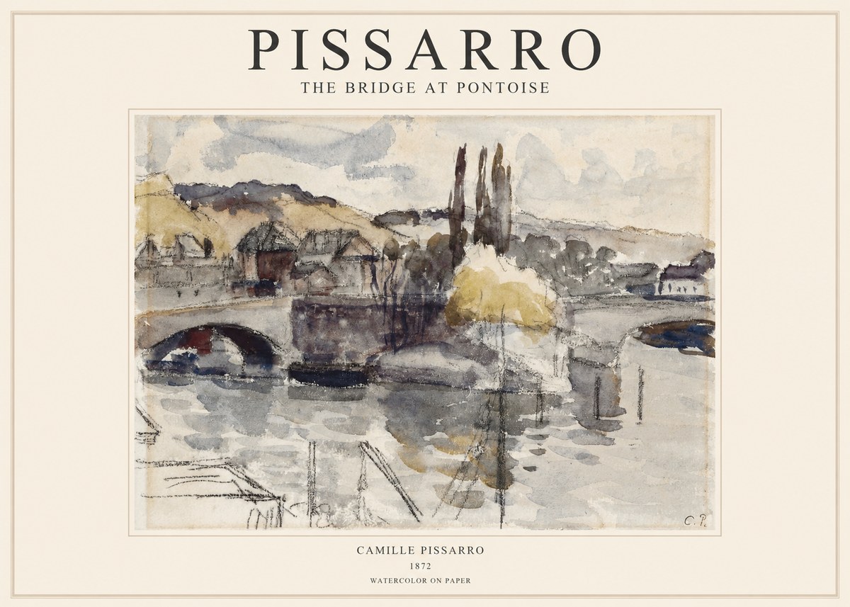 Pissarro The Bridge at Pontoise No1 - Poster
