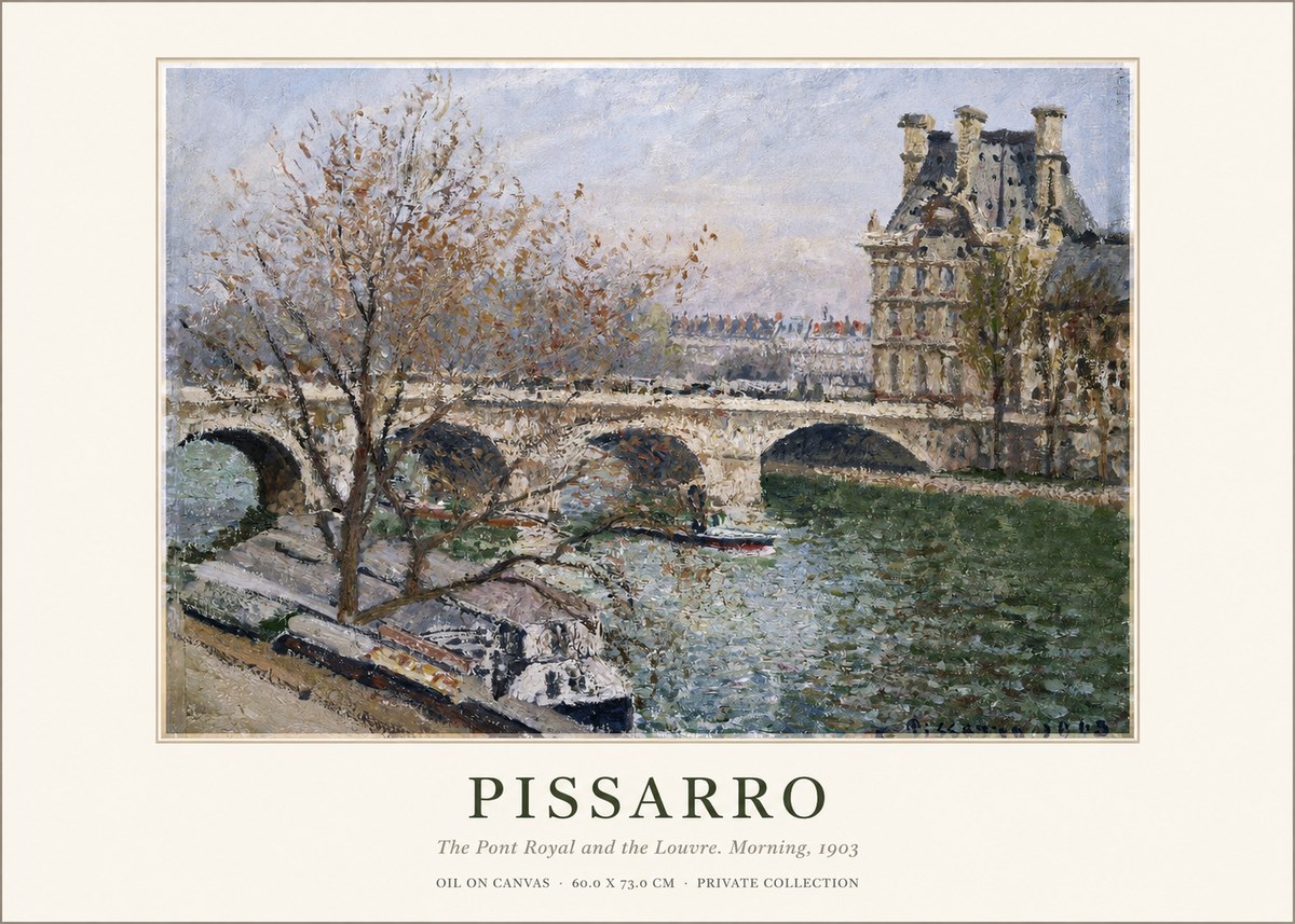Pissarro The Pont Royal and the Louvre. Morning, 1903 No1 - Poster