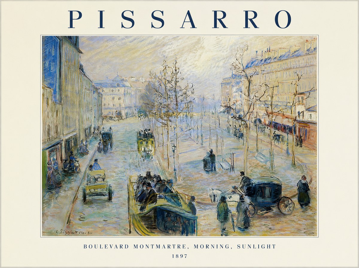 Pissarro Boulevard Montmartre, Morning, Sunlight I No1 - Poster
