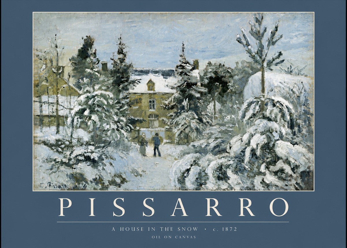 Pissarro The Entrance to the Village, Winter No2 - Poster