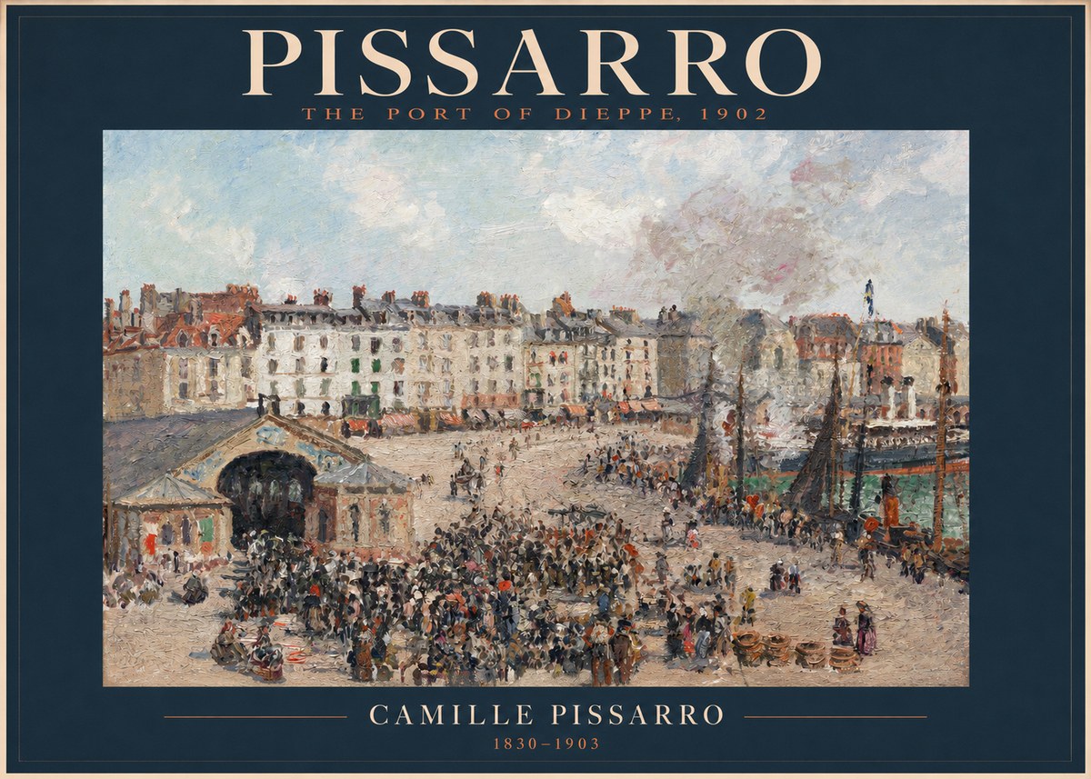 Pissarro Dieppe, the Fish Market No2 - Poster