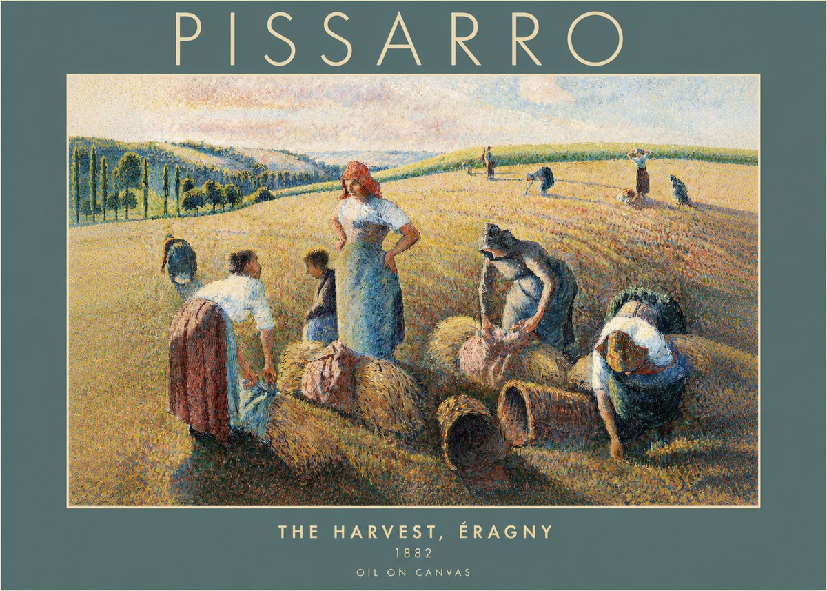 Pissarro The Harvest, Éragny No2 - Poster