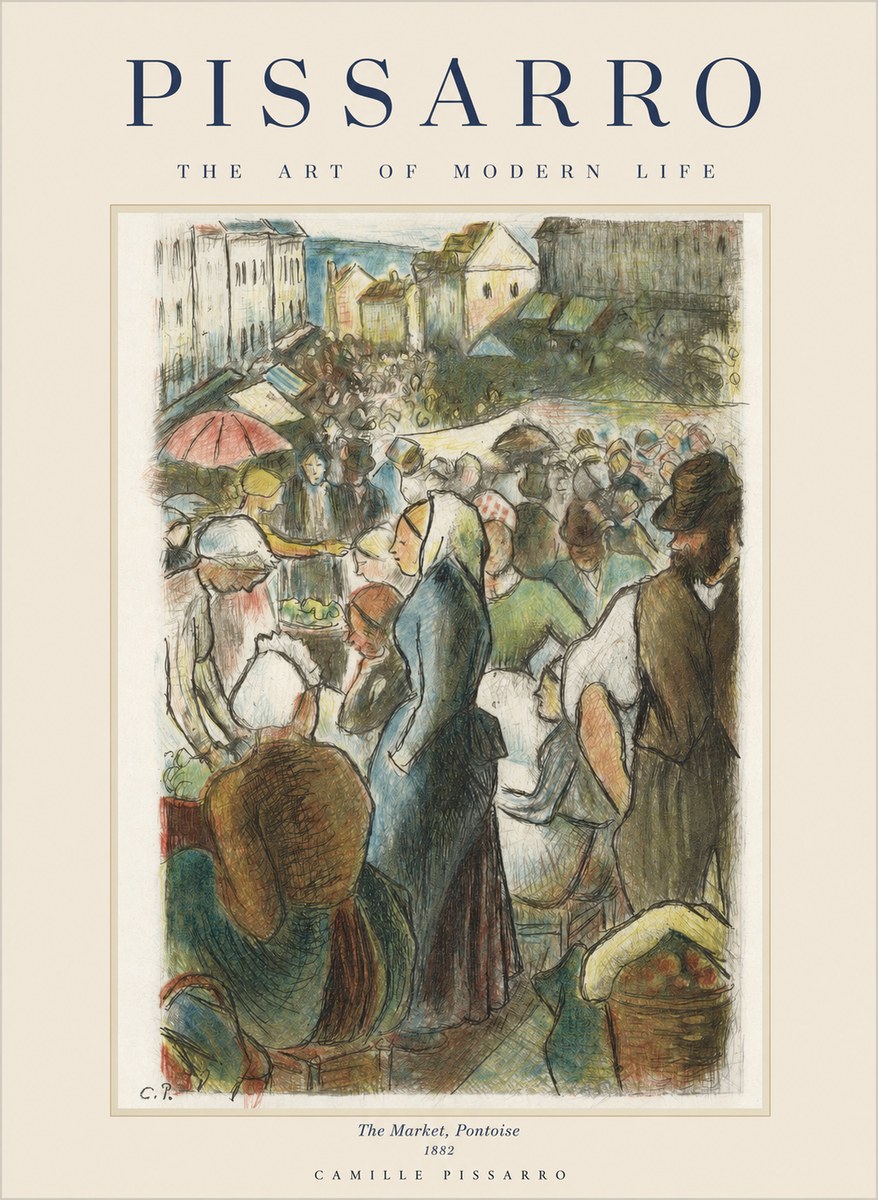 Pissarro The Market, Pontoise No1 - Poster