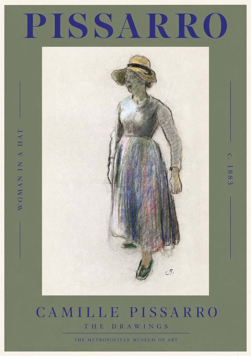 Pissarro Study of a Woman in a Hat No2 - Poster