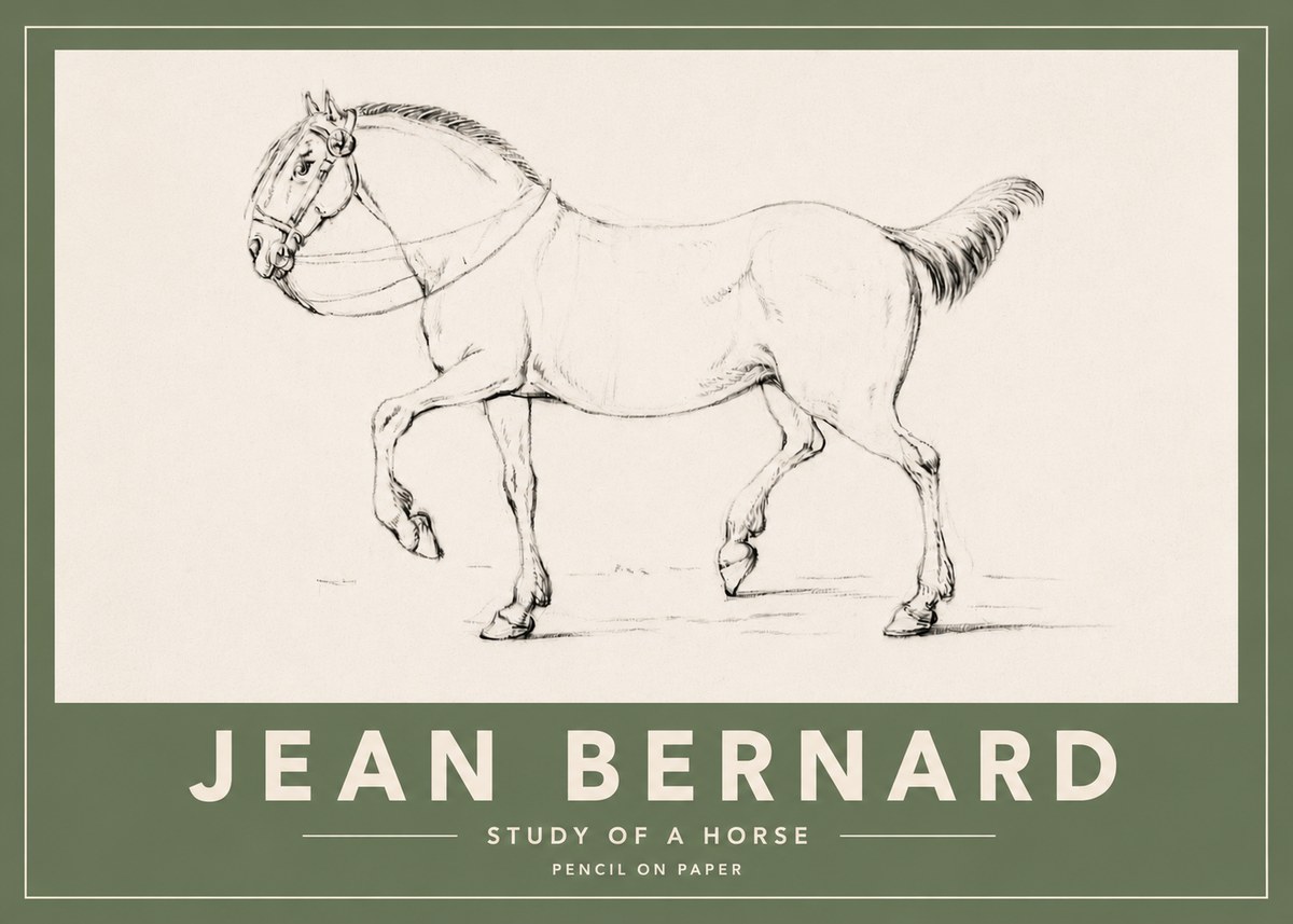 Jean Bernard Study of a Horse XVI No4 - Poster