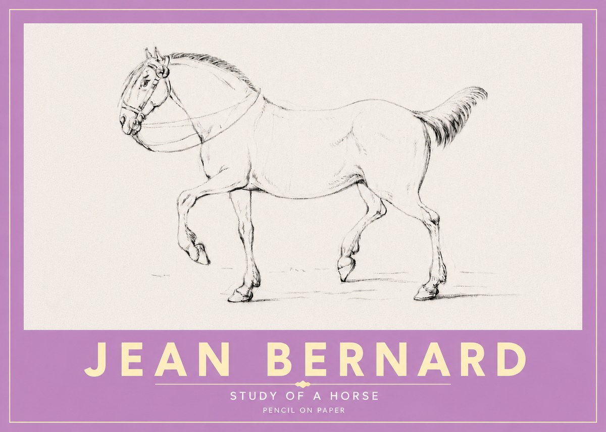 Jean Bernard Study of a Horse XVI No5 - Poster