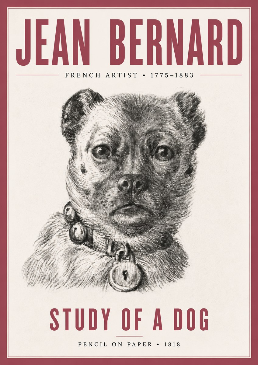 Jean Bernard Study of a Dog IV No5 - Poster