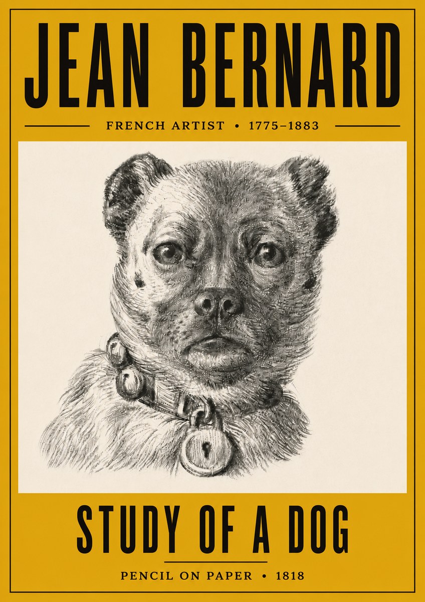 Jean Bernard Study of a Dog IV No6 - Poster