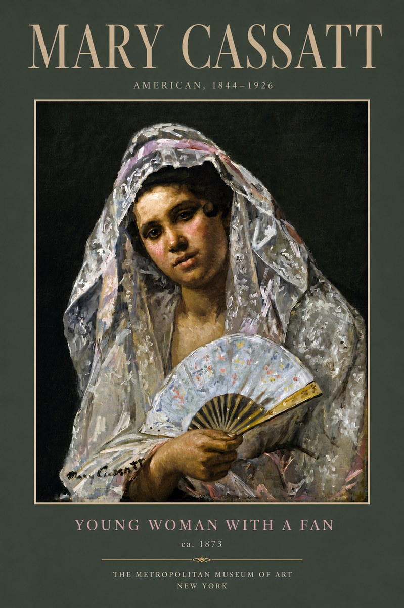 Mary Cassatt Young Woman with a Fan II No5 - Poster