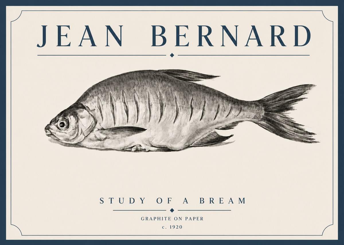 Jean Bernard Study of a Bream No5 - Poster