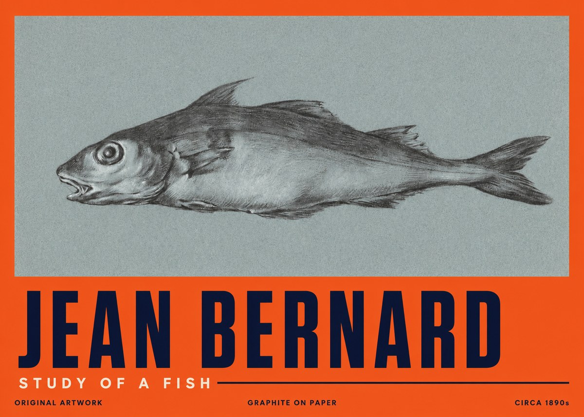 Jean Bernard Fish Study I No5 - Poster