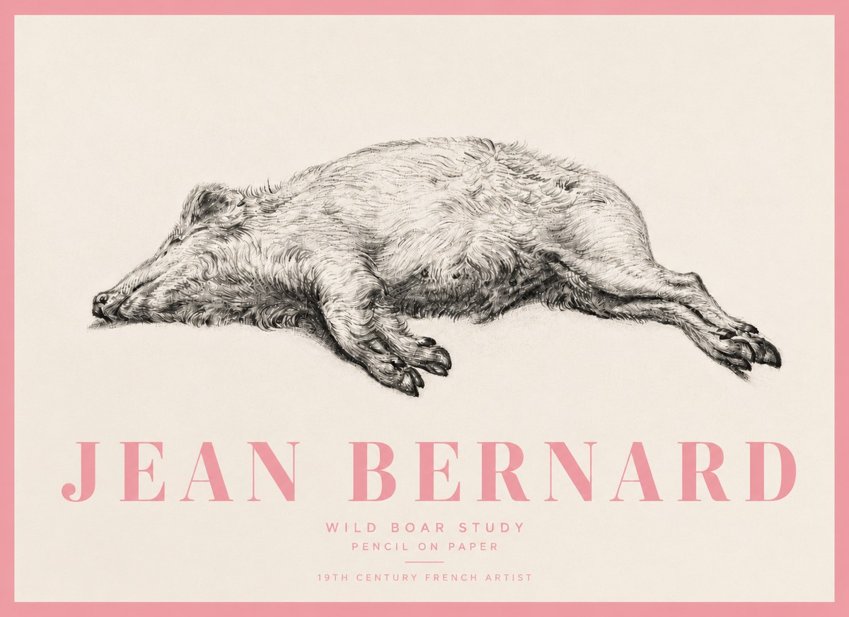 Jean Bernard Wild Boar Study No5 - Poster