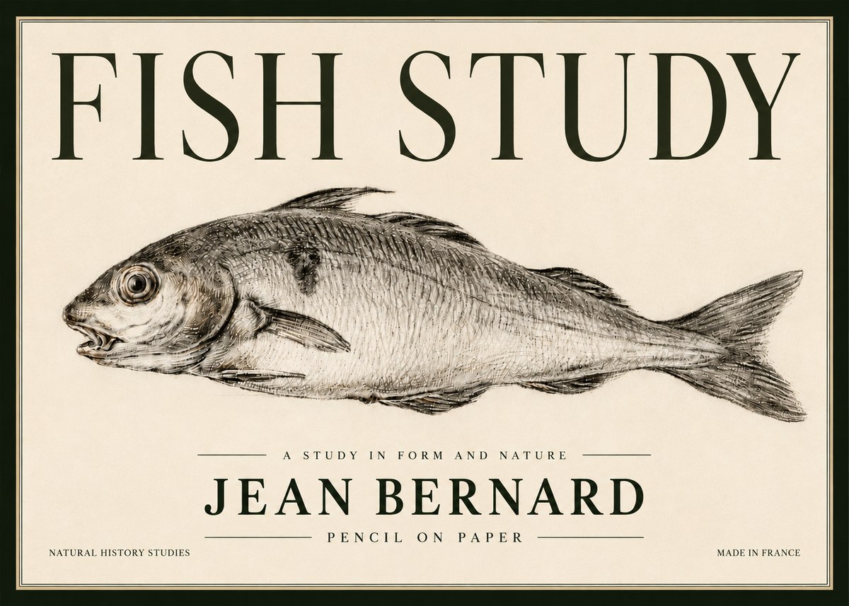 Jean Bernard Fish Study III No6 - Poster