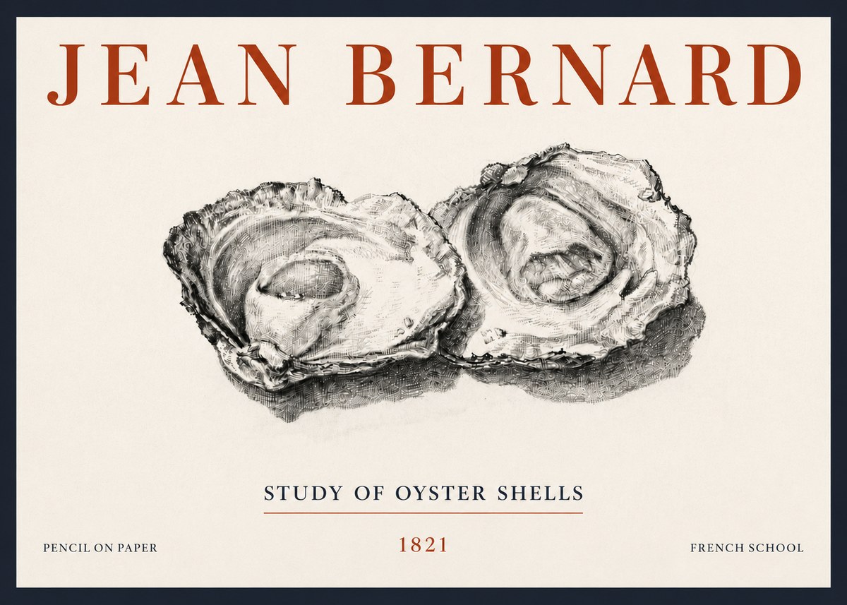 Jean Bernard Study of Oyster Shells No5 - Poster
