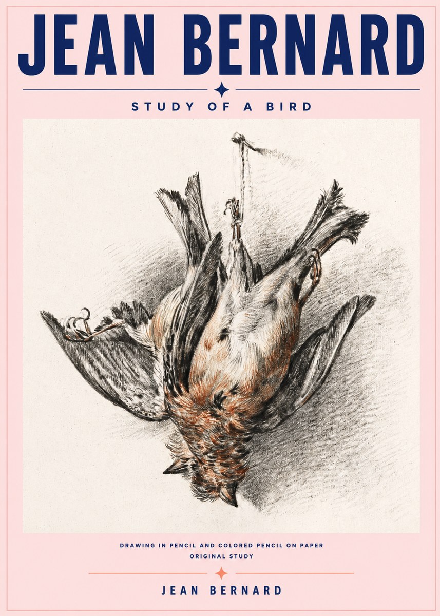 Jean Bernard Study of a Bird IV No6 - Poster