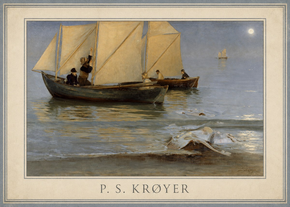 P.S. Krøyer A Ray Washed Ashore No4 - Poster