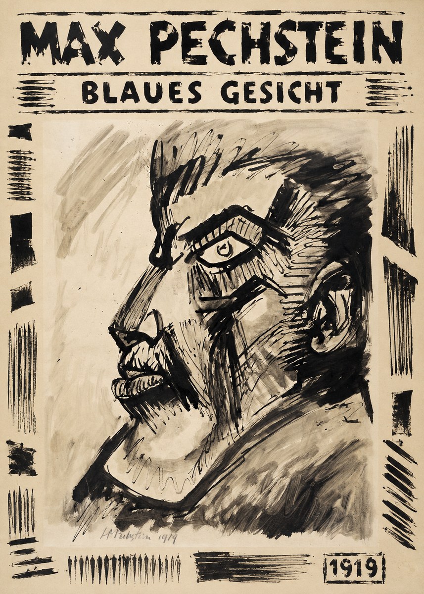 Max Pechstein Blaues Gesicht No6 - Poster