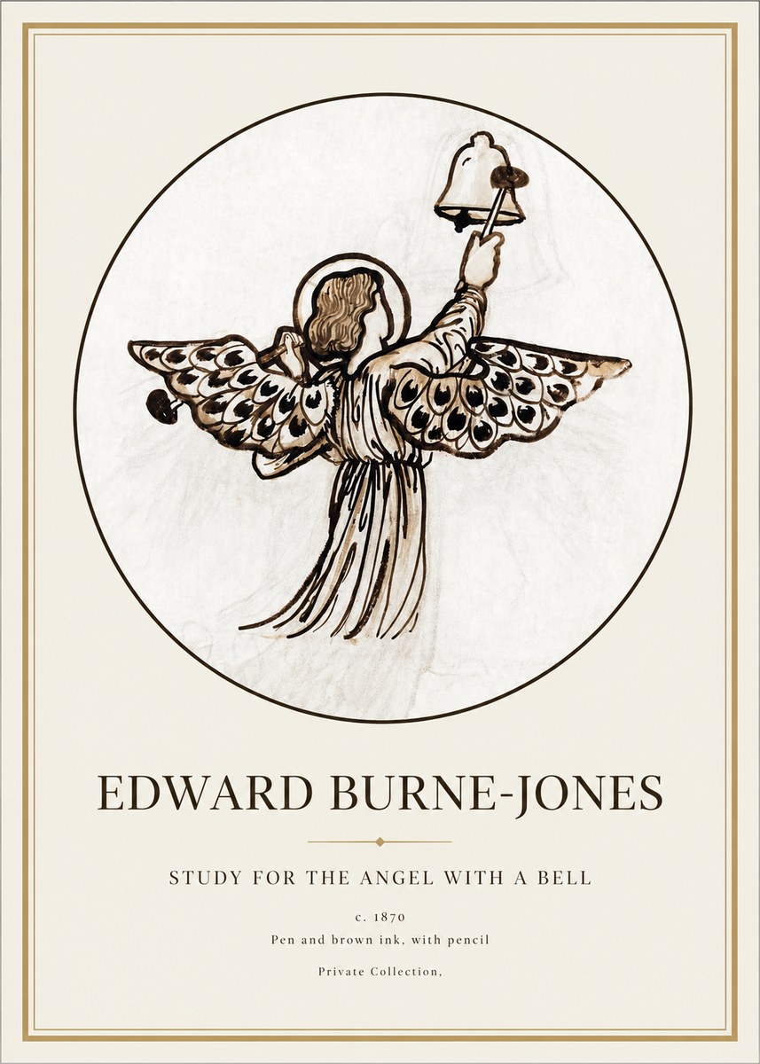 Edward Burne-Jones Study for the Angel with a Bell No1 - Poster