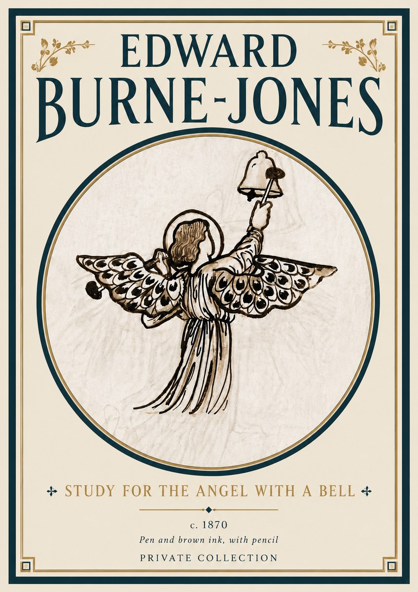 Edward Burne-Jones Study for the Angel with a Bell No6 - Poster