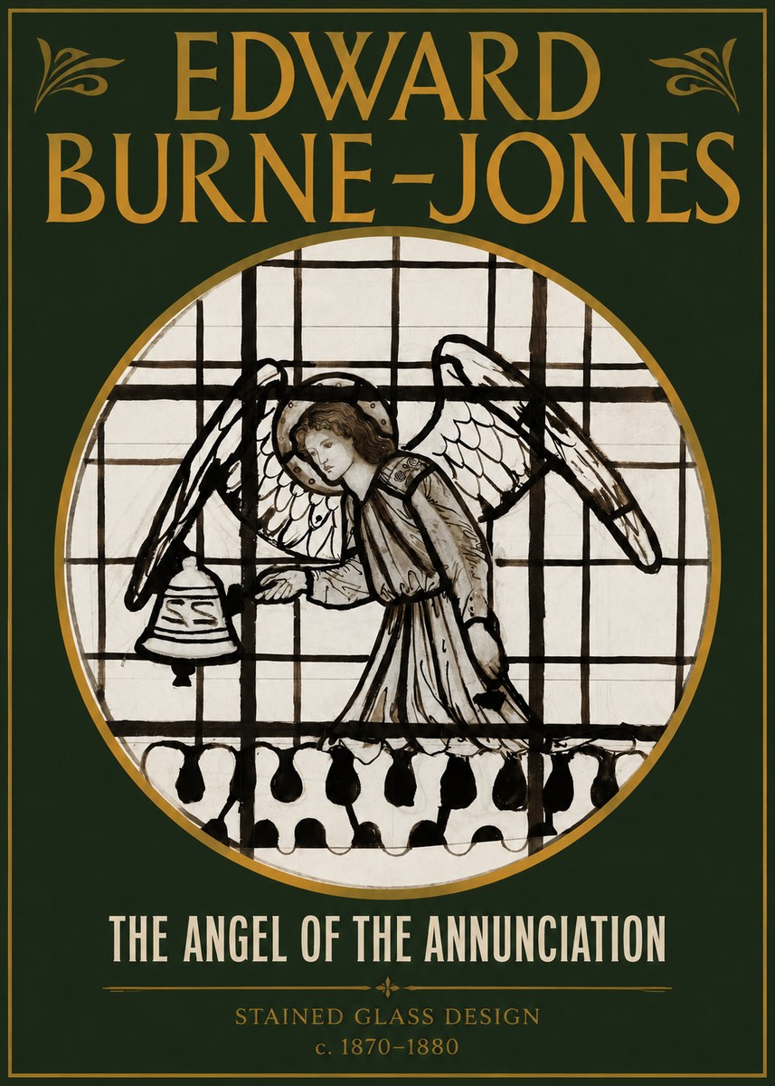 Edward Burne-Jones The Angel of the Annunciation (Stained Glass Design) No2 - Poster