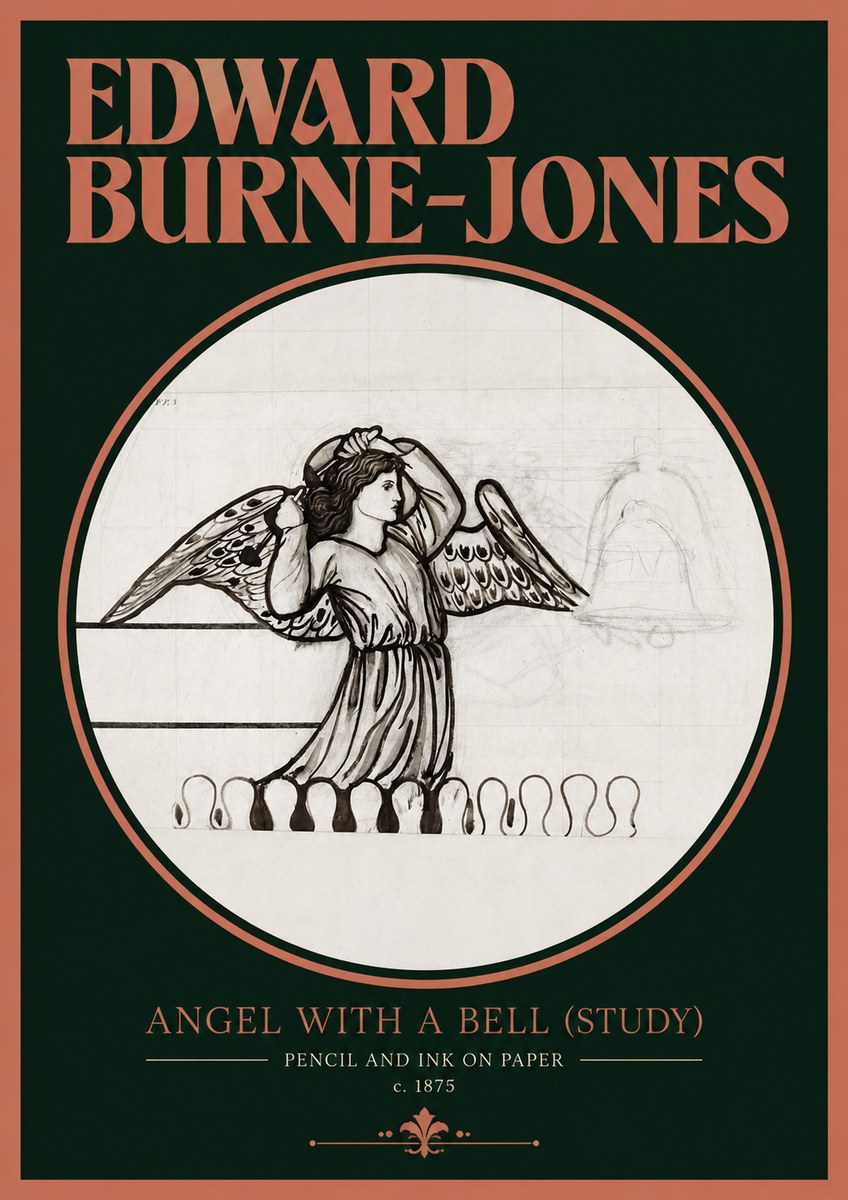 Edward Burne-Jones Angel with a Bell (Study) No2 - Poster