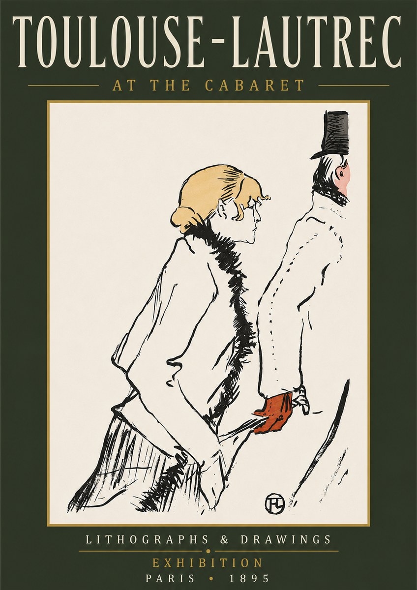 Toulouse-Lautrec At the Cabaret No6 - Poster