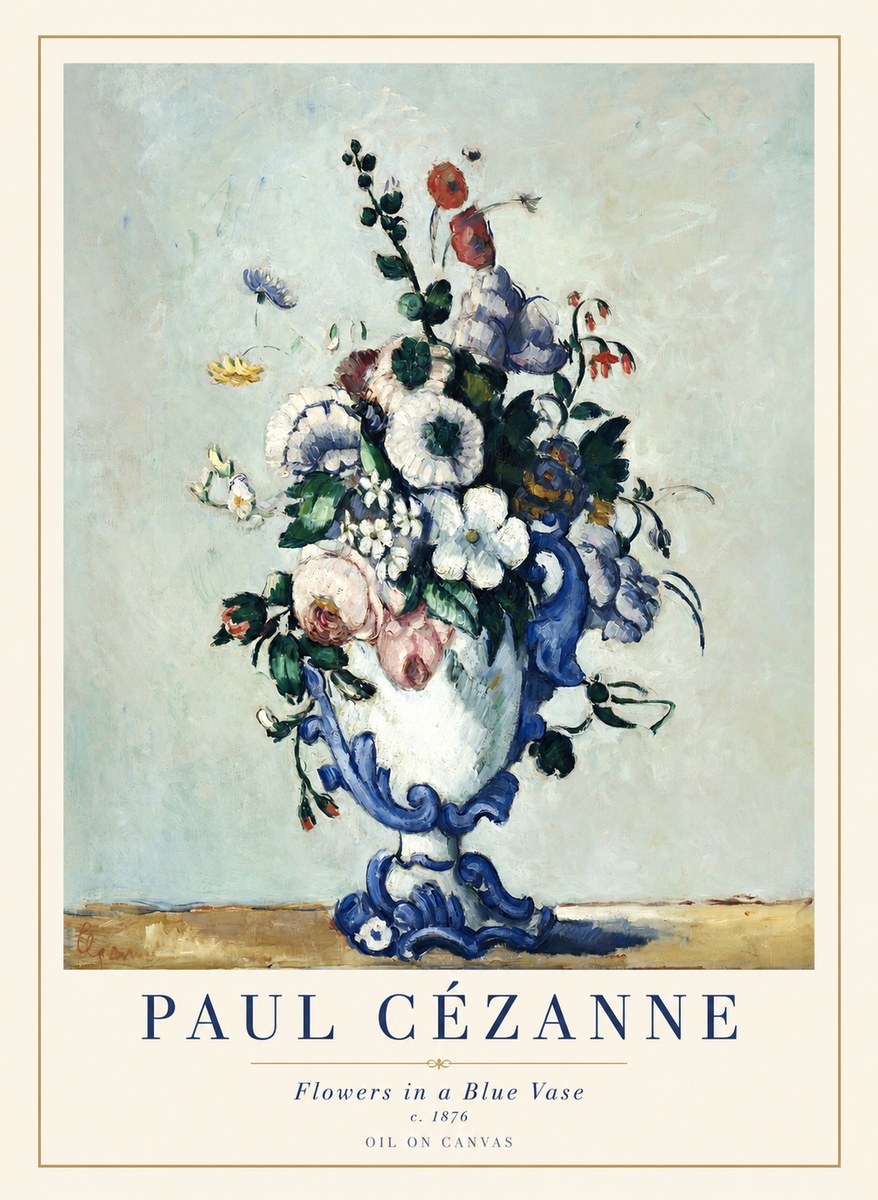 Paul Cézanne Flowers in a Blue Vase No1 - Poster