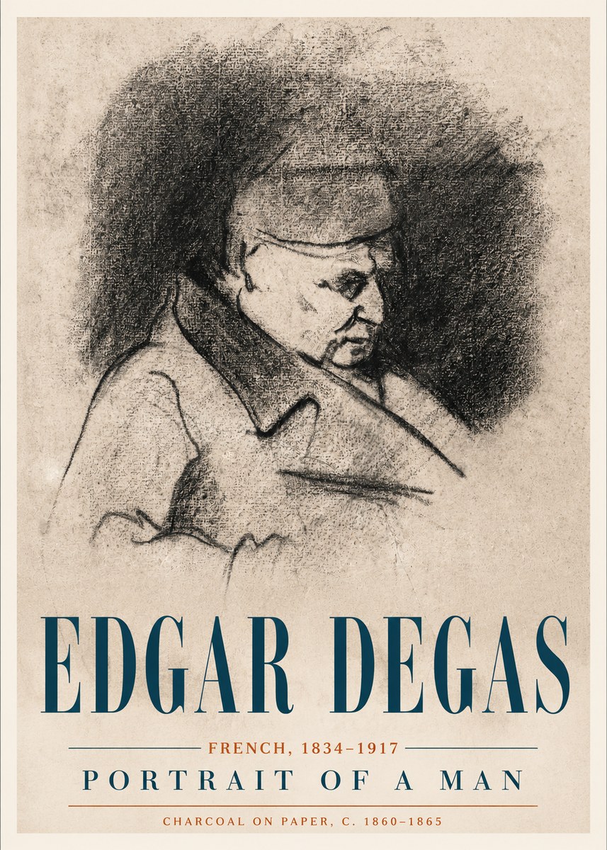Edgar Degas Portrait of a Man No4 - Poster