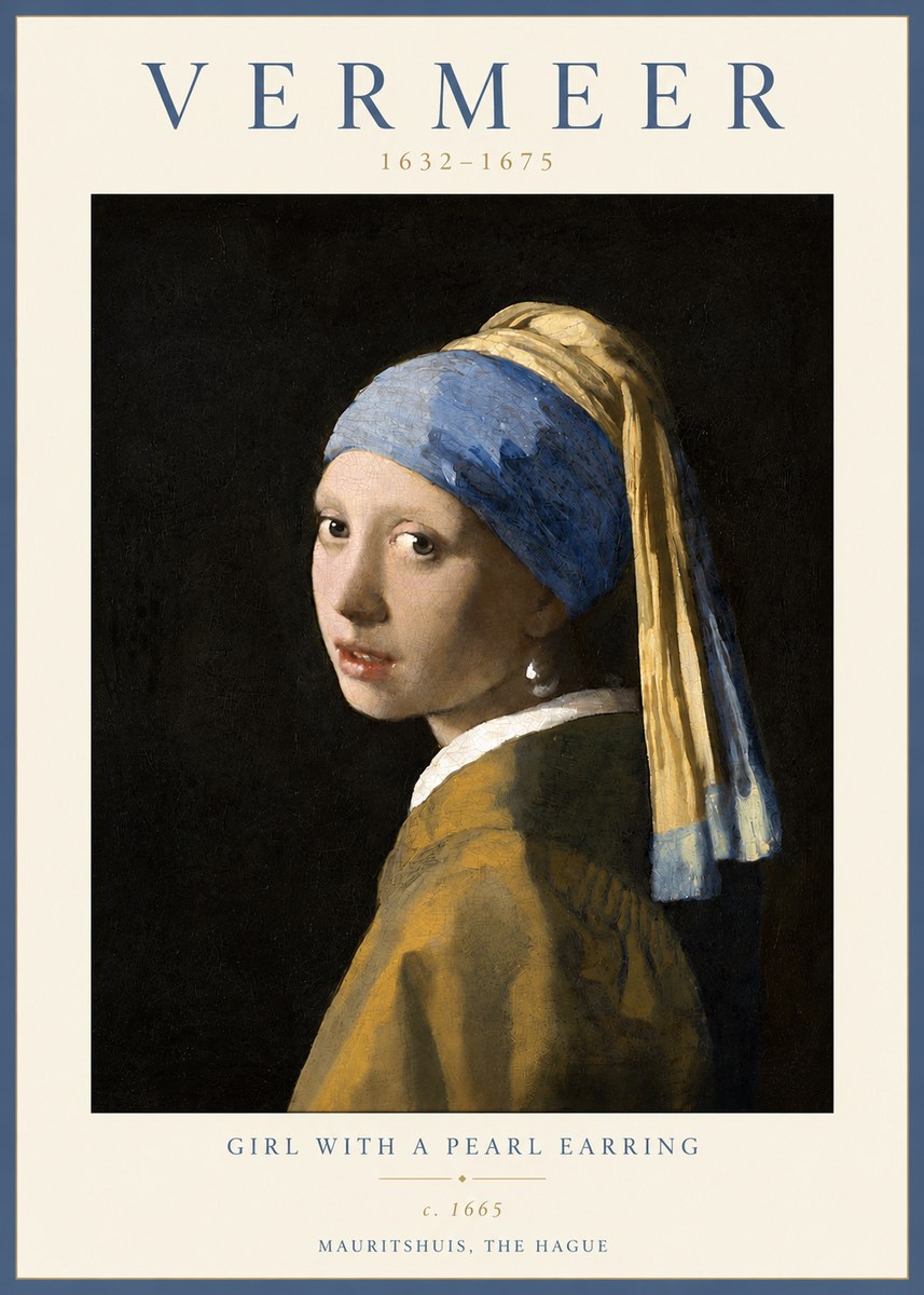 Vermeer Girl with a Pearl Earring II No4 - Poster