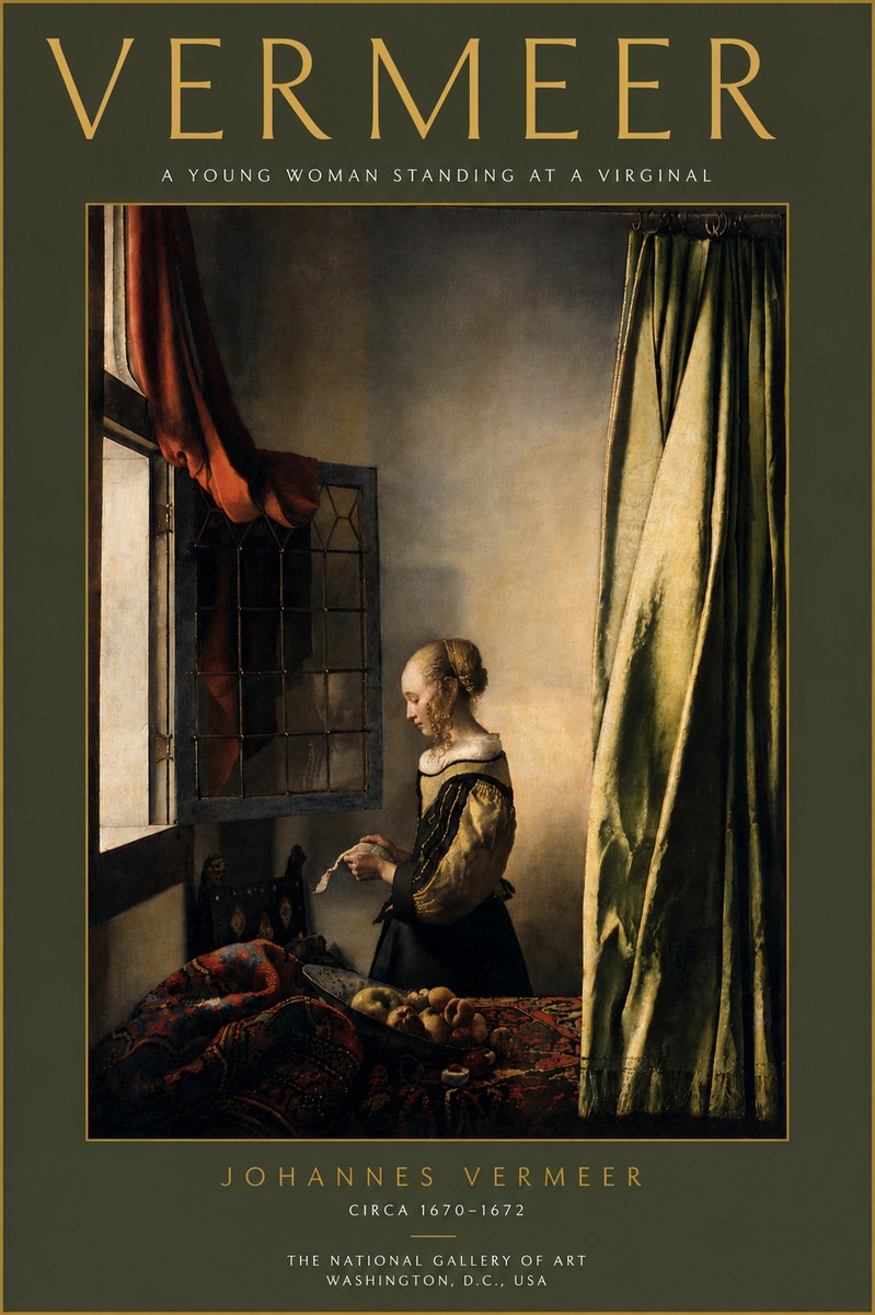 Vermeer A Young Woman Standing at a Virginal No5 - Poster