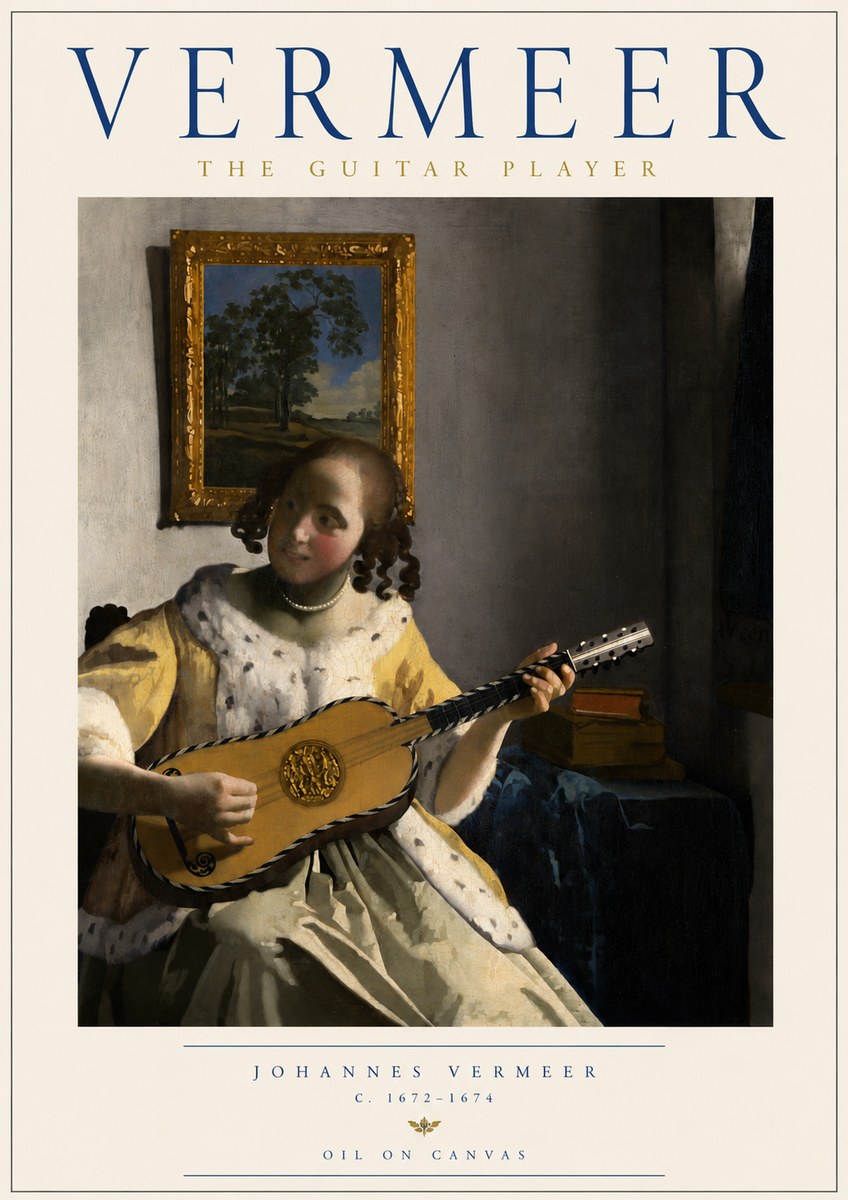 Vermeer The Guitar Player No2 - Poster