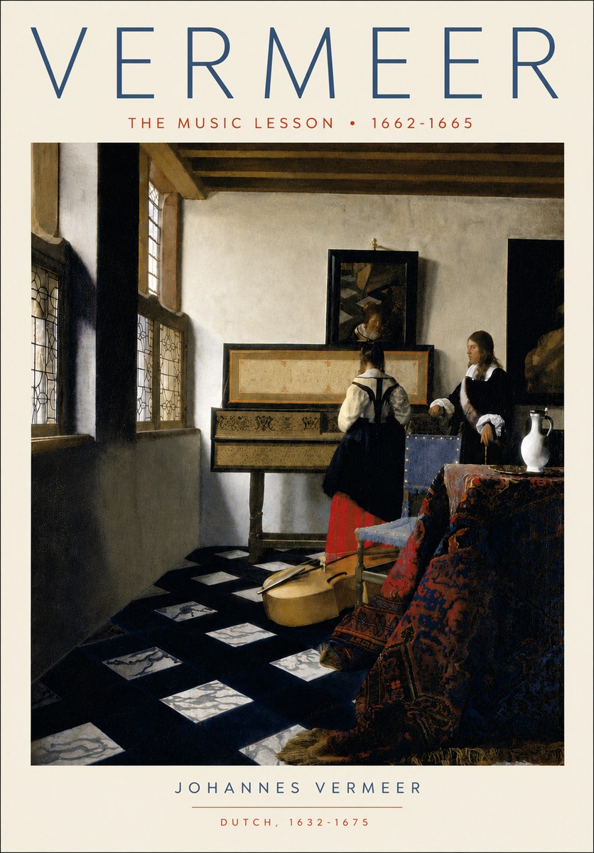 Vermeer The Music Lesson No5 - Poster