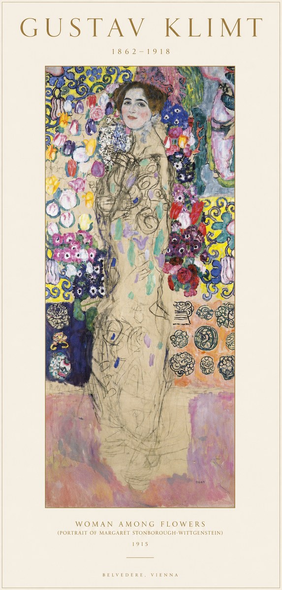 Klimt Woman Among Flowers No1 - Poster