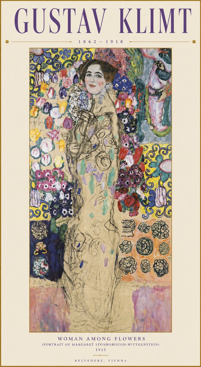 Klimt Woman Among Flowers No3 - Poster