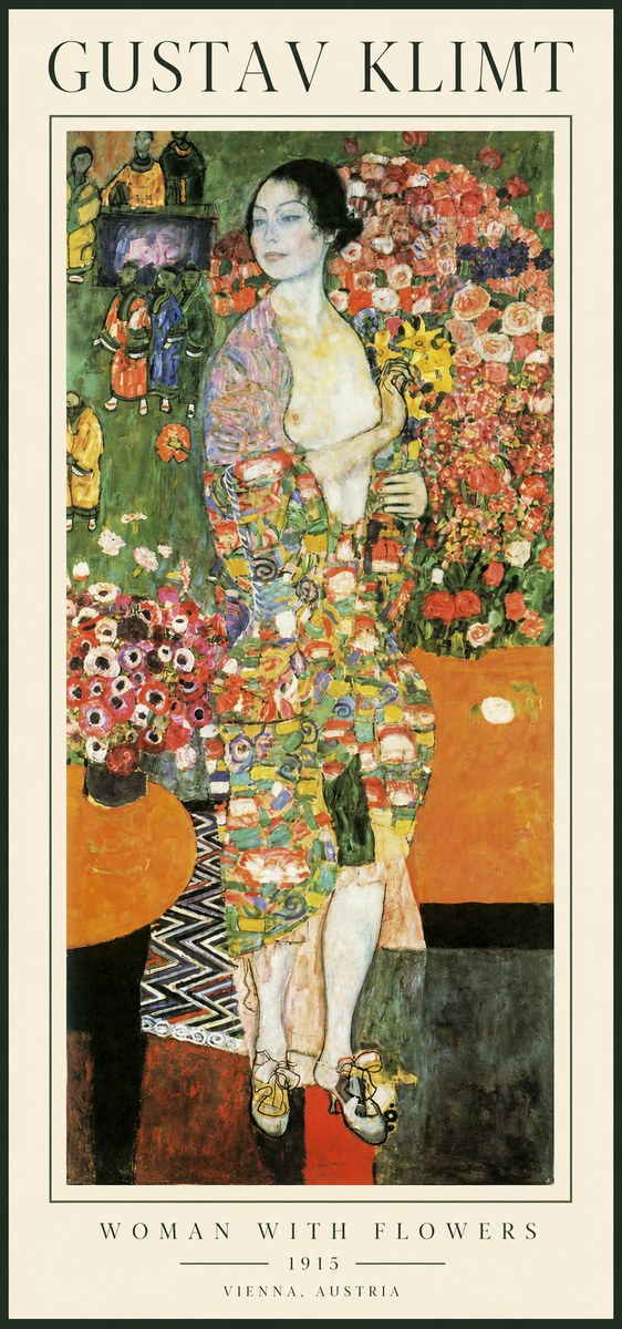 Klimt Woman with Flowers No1 - Poster