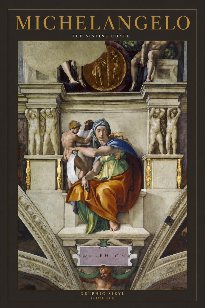 Michelangelo Delphic Sibyl No2 - Poster