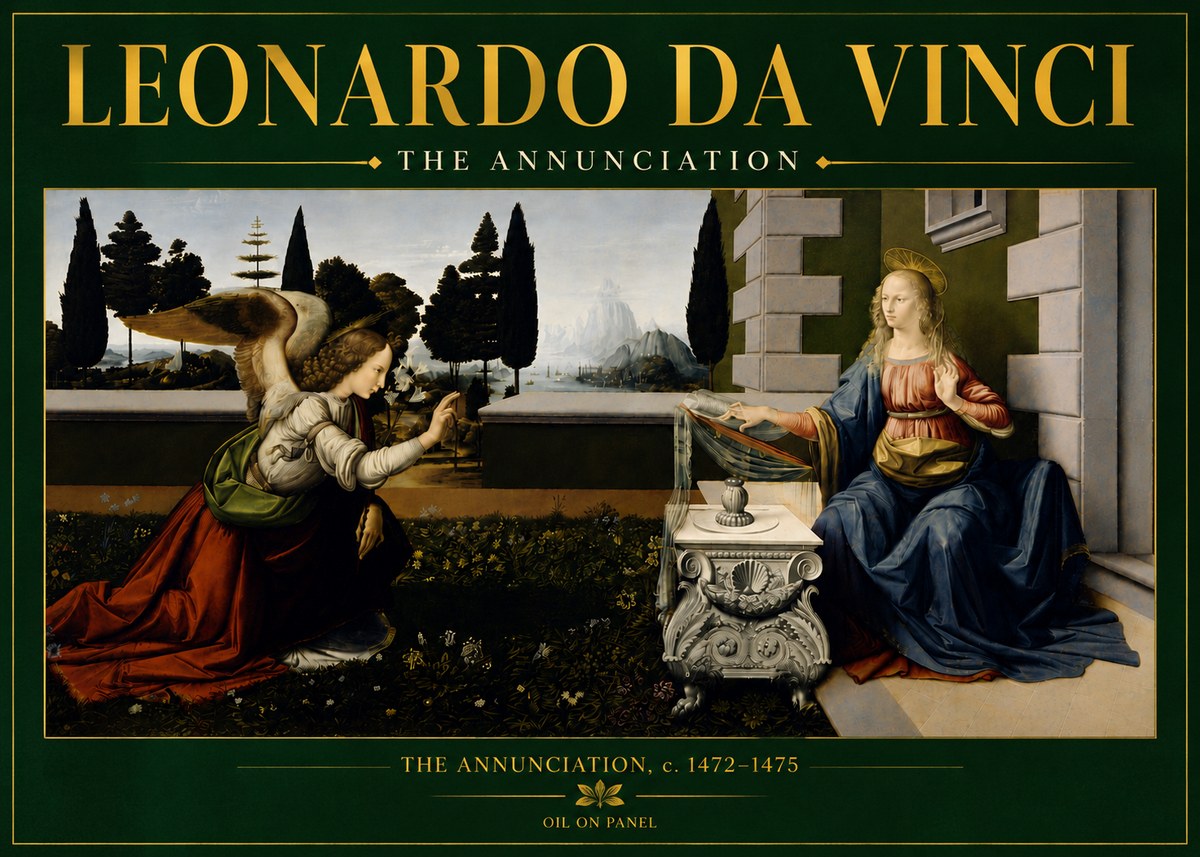 Leonardo da Vinci The Annunciation No5 - Poster